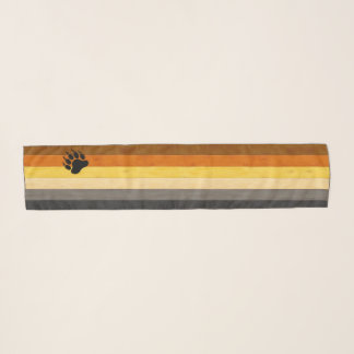 SlipperyJoe's Bear Pride flag wooden floor texture Scarf