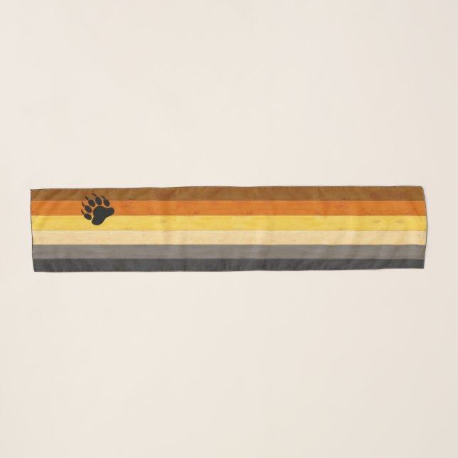 SlipperyJoe's Bear Pride flag wooden floor texture Scarf (Front (Horizontal))