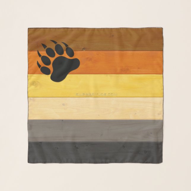 SlipperyJoe's Bear Pride flag wooden floor texture Scarf (Front)