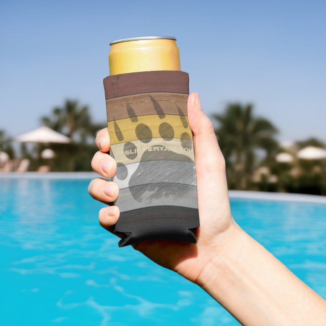 SlipperyJoe's Bear Pride flag wooden floor texture Seltzer Can Cooler (In Situ Pool)