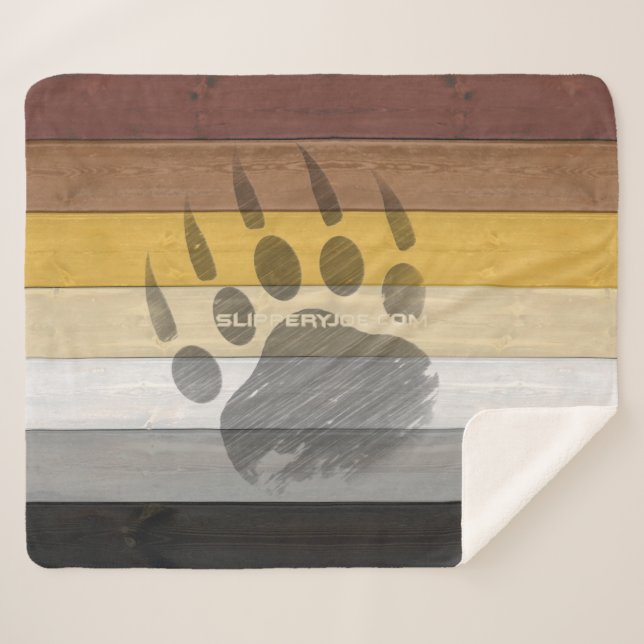 SlipperyJoe's Bear Pride flag wooden floor texture Sherpa Blanket (Front (Horizontal))