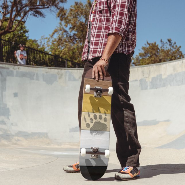 SlipperyJoe's Bear Pride flag wooden floor texture Skateboard (Outdoor 2)