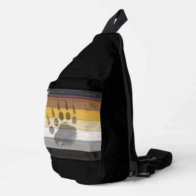 SlipperyJoe's Bear Pride flag wooden floor texture Sling Bag (Right Corner)