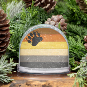 SlipperyJoe's Bear Pride flag wooden floor texture Snow Globe