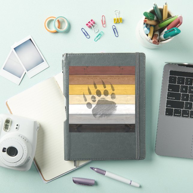SlipperyJoe's Bear Pride flag wooden floor texture Sticker (iPad Cover)