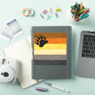 SlipperyJoe's Bear Pride flag wooden floor texture Sticker