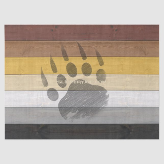 SlipperyJoe's Bear Pride flag wooden floor texture Tissue Paper (Front)