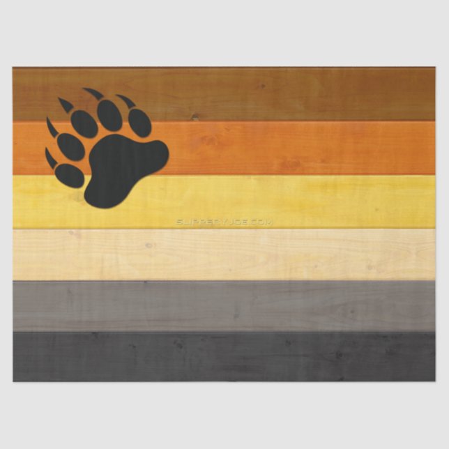 SlipperyJoe's Bear Pride flag wooden floor texture Tissue Paper (Front)