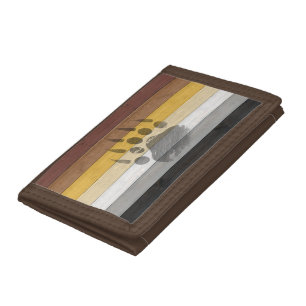SlipperyJoe's Bear Pride flag wooden floor texture Trifold Wallet