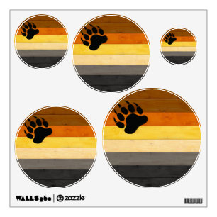SlipperyJoe's Bear Pride flag wooden floor texture Wall Decal