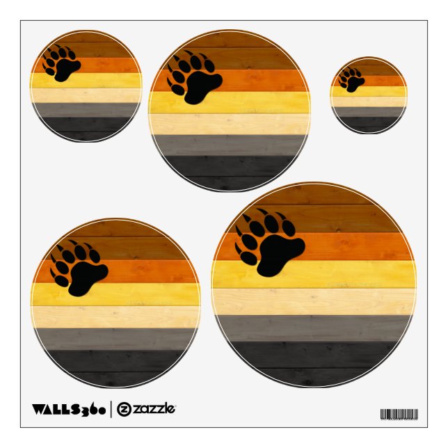 SlipperyJoe's Bear Pride flag wooden floor texture Wall Decal (Front)