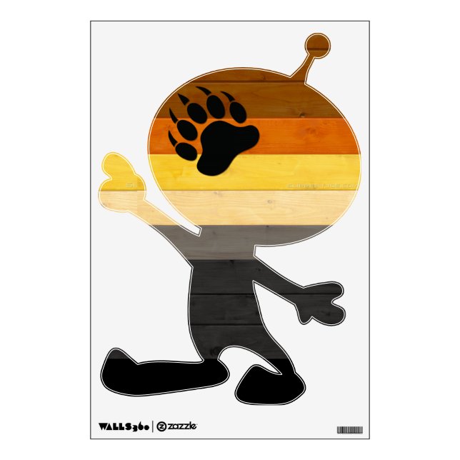 SlipperyJoe's Bear Pride flag wooden floor texture Wall Decal (Front)