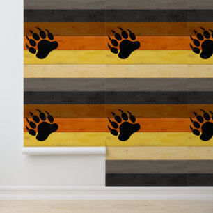 SlipperyJoe's Bear Pride flag wooden floor texture Wallpaper