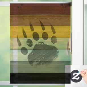 SlipperyJoe's Bear Pride flag wooden floor texture Window Cling