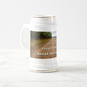 SlipperyJoe's bears will kill you paw prints press Beer Stein