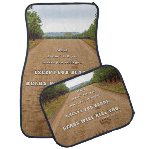 SlipperyJoe's bears will kill you paw prints press Car Floor Mat