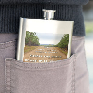 SlipperyJoe's bears will kill you paw prints press Flask