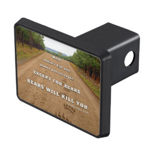 SlipperyJoe's bears will kill you paw prints press Hitch Cover