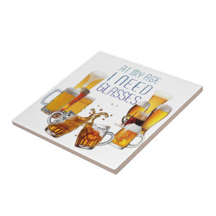 SlipperyJoe's beer glasses pilsner glasses steins Ceramic Tile