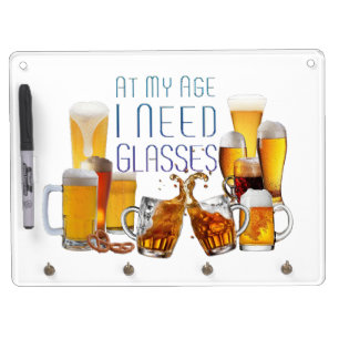 SlipperyJoe's beer glasses pilsner glasses steins Dry Erase Board With Keychain Holder