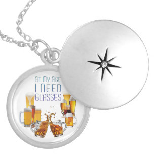 SlipperyJoe's beer glasses pilsner glasses steins Locket Necklace