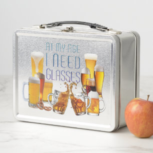 SlipperyJoe's beer glasses pilsner glasses steins Metal Lunch Box