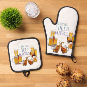 SlipperyJoe's beer glasses pilsner glasses steins Oven Mitt & Pot Holder Set