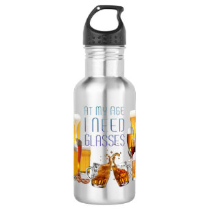 SlipperyJoe's beer glasses pilsner glasses steins Stainless Steel Water Bottle
