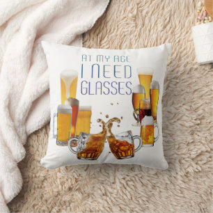 SlipperyJoe's beer glasses pilsner glasses steins Throw Pillow
