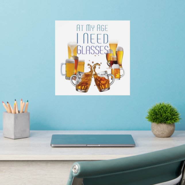 SlipperyJoe's beer glasses pilsner glasses steins  Wall Decal (Home Office 2)