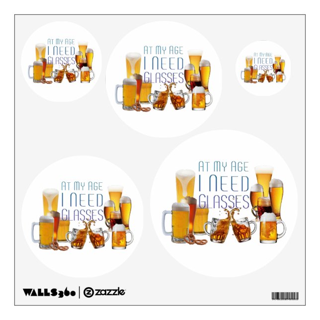 SlipperyJoe's beer glasses pilsner glasses steins  Wall Decal (Front)