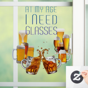 SlipperyJoe's beer glasses pilsner glasses steins  Window Cling