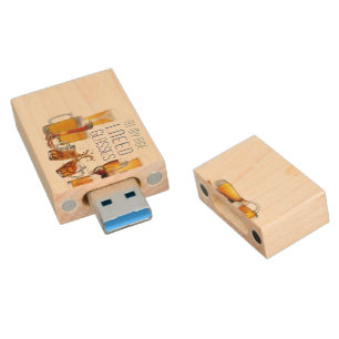 SlipperyJoe's beer glasses pilsner glasses steins Wood Flash Drive