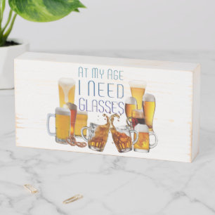 SlipperyJoe's beer glasses pilsner glasses steins Wooden Box Sign