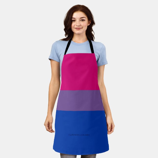 SlipperyJoe's Bisexual Pride Flag colors magenta l Apron (Worn)