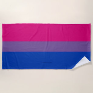SlipperyJoe's Bisexual Pride Flag colors magenta l Beach Towel