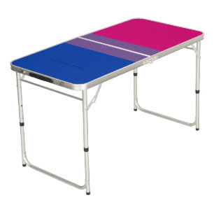 SlipperyJoe's Bisexual Pride Flag colors magenta l Beer Pong Table
