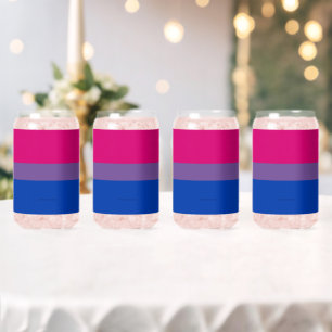 SlipperyJoe's Bisexual Pride Flag colors magenta l Can Glass