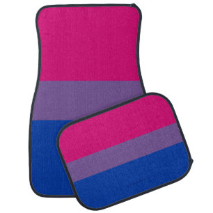 SlipperyJoe's Bisexual Pride Flag colors magenta l Car Floor Mat