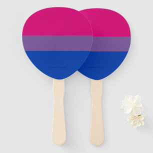 SlipperyJoe's Bisexual Pride Flag colors magenta l Hand Fan