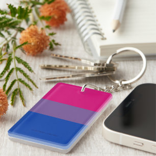 SlipperyJoe's Bisexual Pride Flag colors magenta l Keychain
