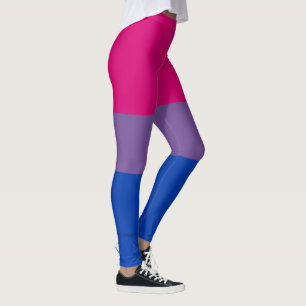 SlipperyJoe's Bisexual Pride Flag colors magenta l Leggings