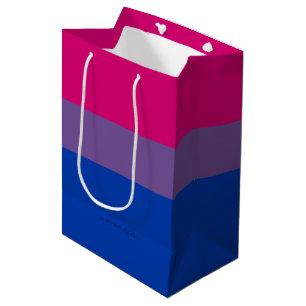 SlipperyJoe's Bisexual Pride Flag colors magenta l Medium Gift Bag