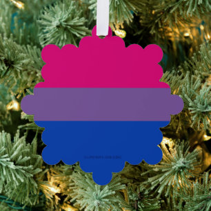 SlipperyJoe's Bisexual Pride Flag colors magenta l Ornament Card