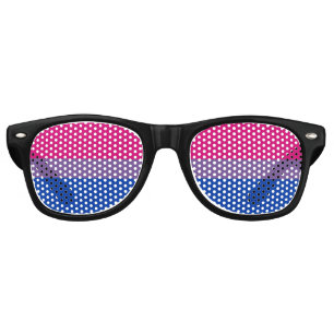 SlipperyJoe's Bisexual Pride Flag colors magenta l Retro Sunglasses