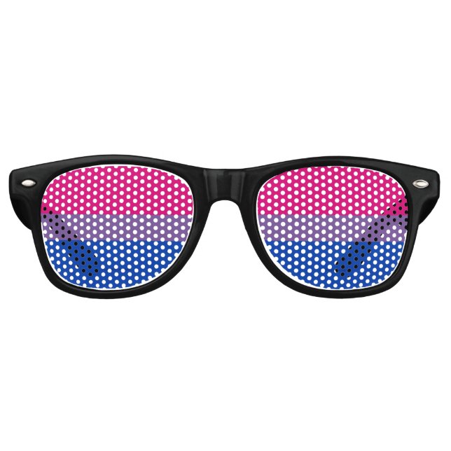 SlipperyJoe's Bisexual Pride Flag colors magenta l Retro Sunglasses (Front)