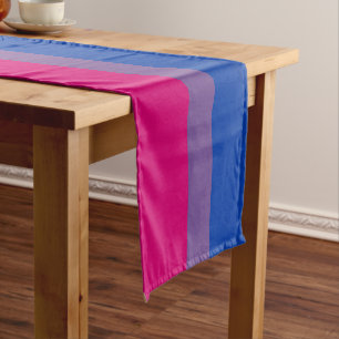 SlipperyJoe's Bisexual Pride Flag colors magenta l Short Table Runner