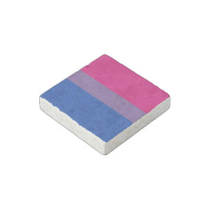SlipperyJoe's Bisexual Pride Flag colors magenta l Stone Magnet