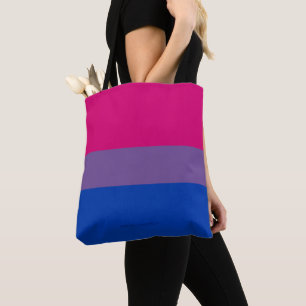 SlipperyJoe's Bisexual Pride Flag colors magenta l Tote Bag