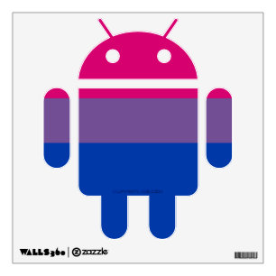 SlipperyJoe's Bisexual Pride Flag colors magenta l Wall Decal